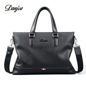 

New Genuine Cow Leather HandBags Men Business Messenger Bags 14'' Laptop Real leather Shoulder Bags Crossbody Male Luxury Bagss