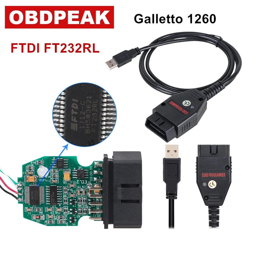 Galleto 1260 OBD2 диагностический Интерфейс Galletto с нескольких языков EOBD инструменты