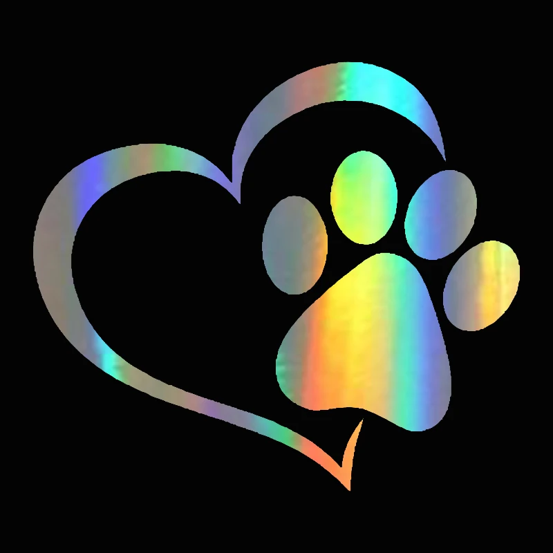 14.112.4cm Car Sticker Vinyl Love The Dog Paw Print Funny Sticker Decal Reflective Laser Motorcycle 3D Stickers Car Styling (4)