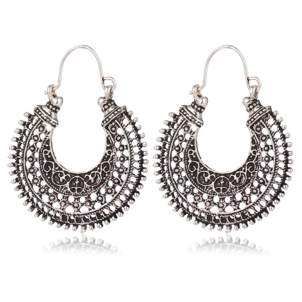 Vintage Alloy Large Ethnic Earrings Jewelry For Big Earrings Ethnic