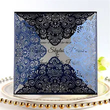 Цветочные блестящие приглашения свадебные перламутровые бумажные многоцветные Пользовательские печати элегантные вечерние пригласительные 50 шт