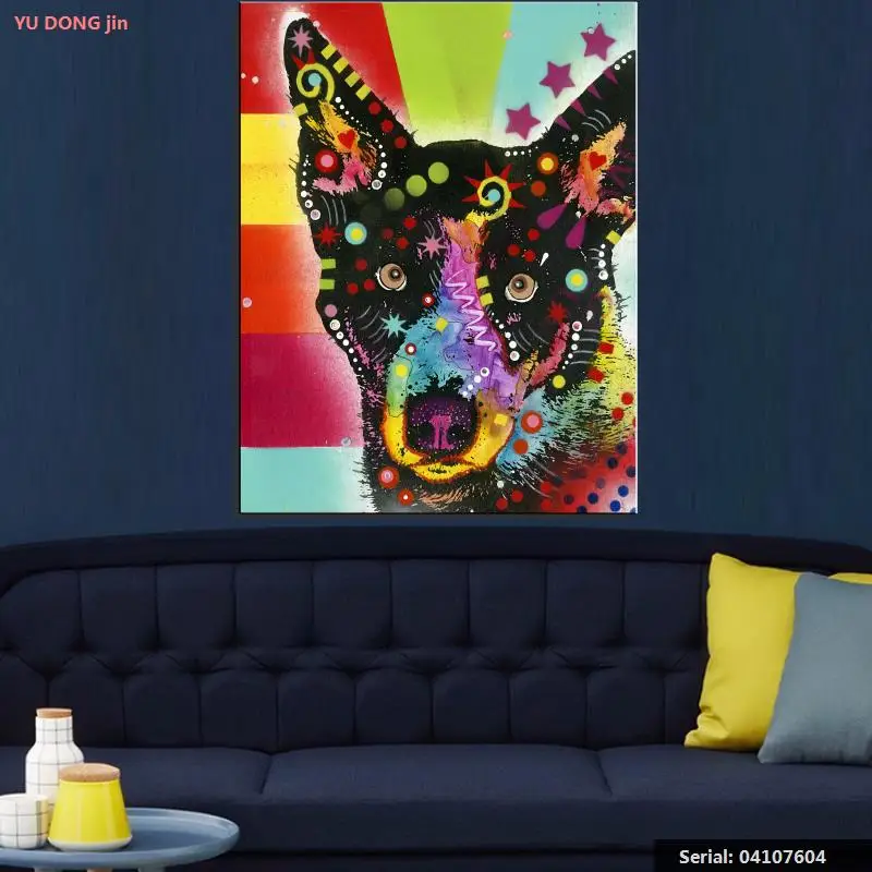 Color animal Animal Classical oil Painting Drawing art Spray Unframed Canvas action design hand wall action04107604 | Дом и сад