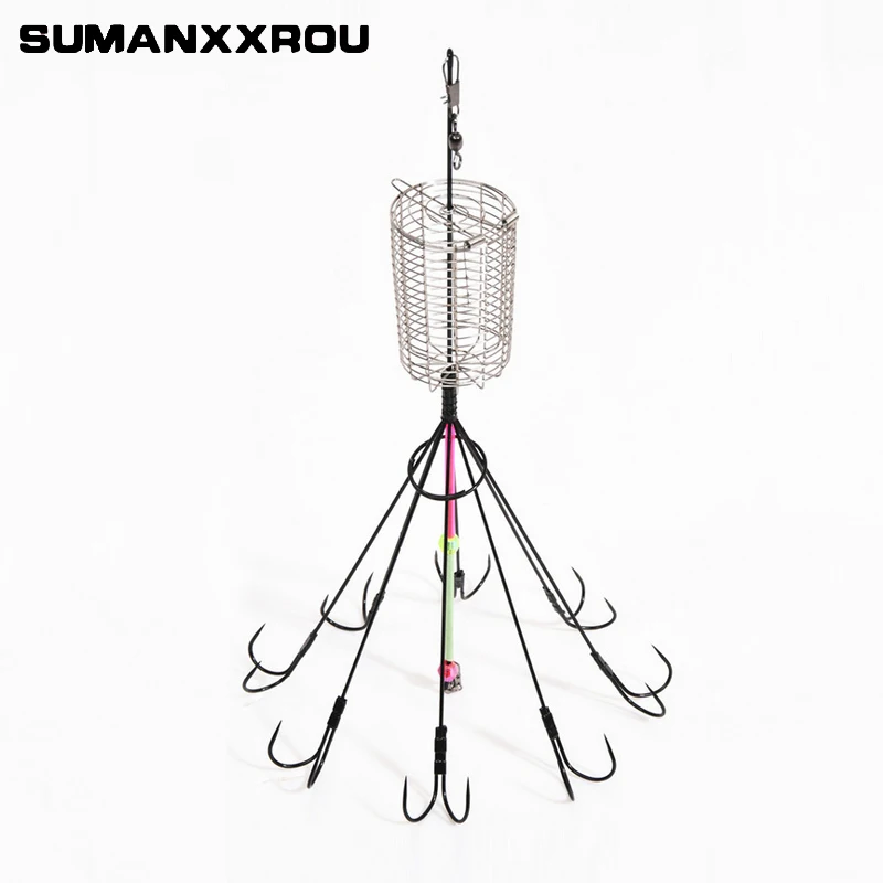 

Automatic Fishhooks Stainless Steel Rigs Swivel Fishing Tackle Lures Pesca Baits Single Combination String Hook With 8 Hook YG24