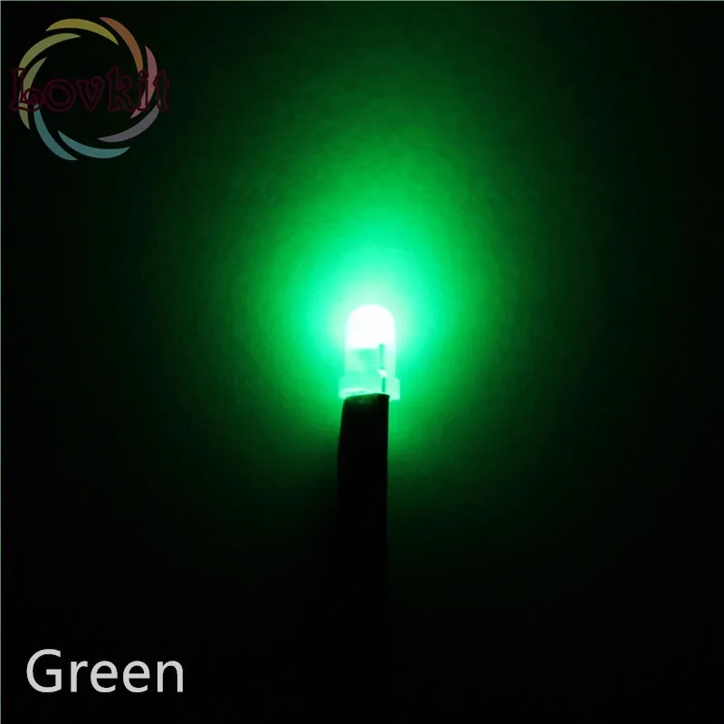 20x3 мм 12 В Предварительно проводной рассеянный round top green LED DC 20 см светодиод для автомобильные свет DIY Высокое качество Розничная продажа