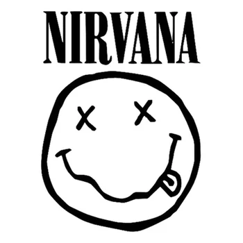 

13cm*17.9cm NIRVANA Lovely Smiling Face Cartoon Car Styling Car Sticker Black/Silver S3-4660