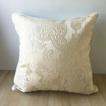 

Luxurious Jacquard Pillow Cover 45CMX45CM Beige Coffee Cushion Cover Home Decor Pillow Decorative Throw Pillows Pillow Case
