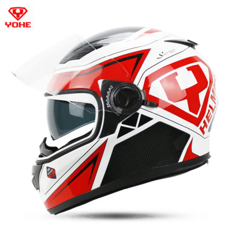 Casco capacete motoqueiro casuqe moto YOHE 970 dual lens full face