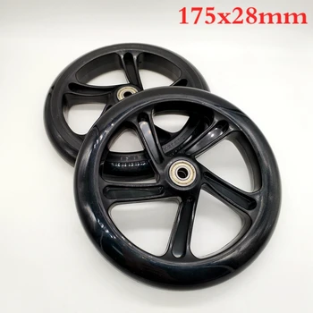 

free shipping scooter wheel pu wheel black 175*28 2 pieces / lot