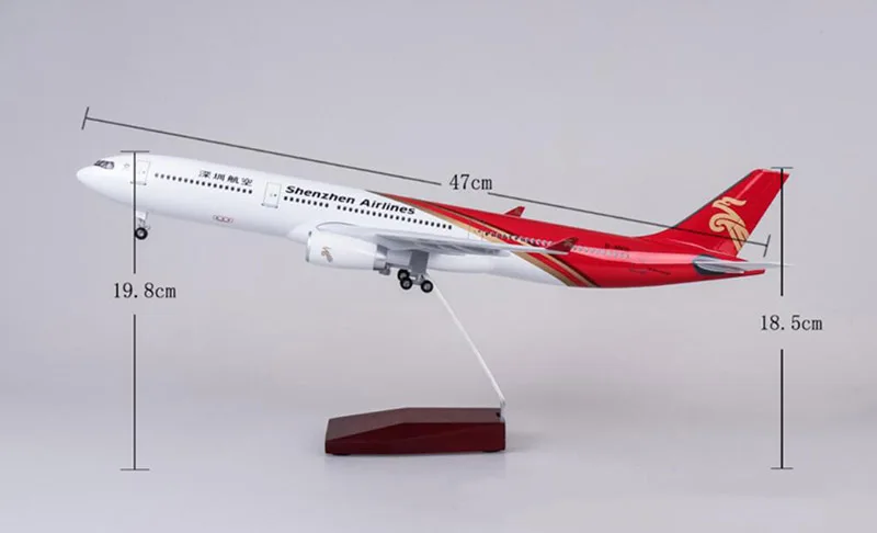 47 см 1:135 масштаб Airbus A330 модель Shenzhen Airlines дыхательных путей W колесная база огни смолы самолет коллекционная игрушка Коллекция