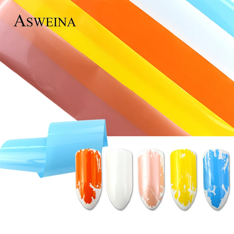 

5 Pc/Set New White Pink Nail Art Foils Holographic Transfer Stickers Shining Sky Colorful Decals Paper Adhesive Decoration