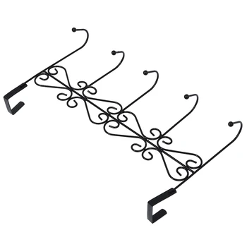 

Hot Sale 5 Hanger Black Towel Hat Coat Clothes Wall Hook Over Door Bathroom