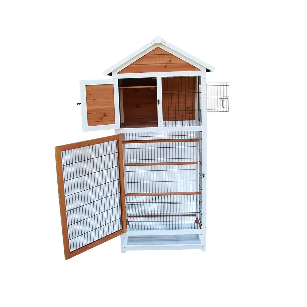 Bird Cage Wooden Cockatiel Parakeet Canary Finch Conure Play House Pet Supply