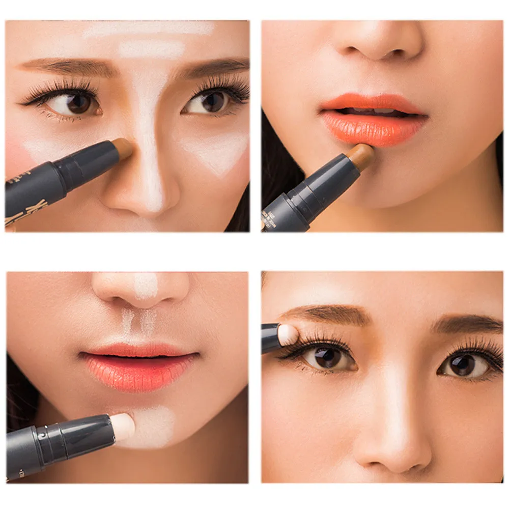 Женский хайлайтер консилер для лица контуринг двойной конец 2 в 1 выделители ручка косметический 3D макияж контурная палочка контурная