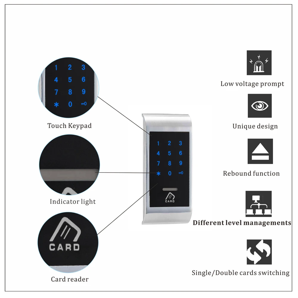 Электронный частный шкафчик замок Смарт Keyless RFID карты сенсорный экран клавиатуры цифровой замок для шкафа