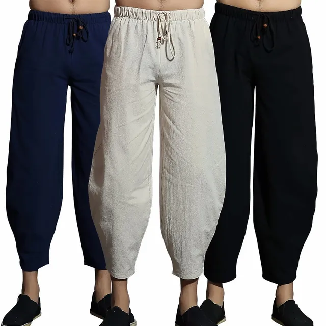 Buy Men's Kungfu Pants Chinese Traditional Kung Fu Wu Shu Pants Linen Cotton