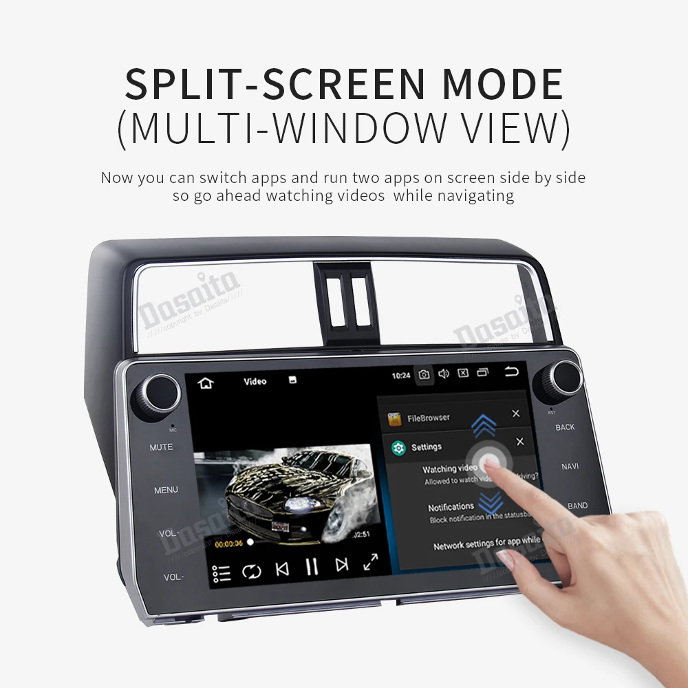 Best 10.2" IPS Android 9.0 Radio stereo for Toyota New Prado 2018 car multimedia player with 8-Core 4Gb+32Gb built-in GPS wifi BT 3