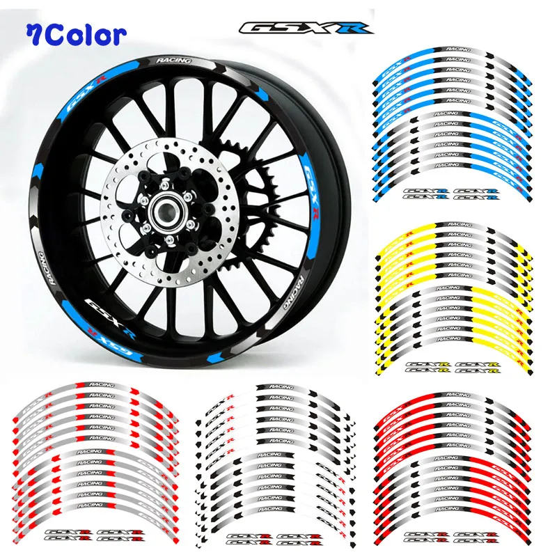 Adesiva para Moto Reflexiva para Aro Polegadas para Suzuki Fita Rcycle Adesiva Moto 250 400 600 1000 Gsxr1000r 17 2 reflexiva para aro moto 17 polegadas para