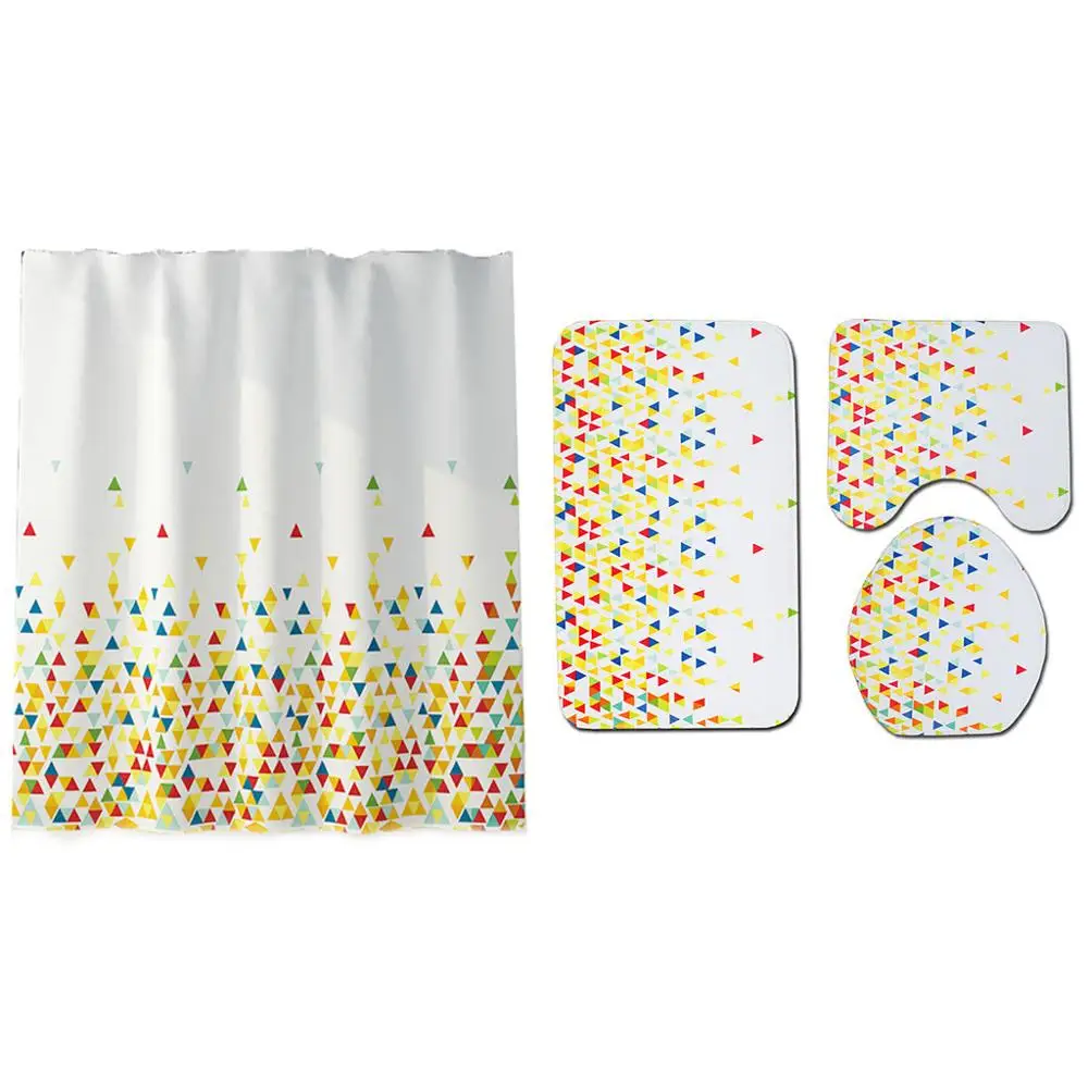 4 шт красочные треугольники набор занавески для душа Нескользящие унитаз