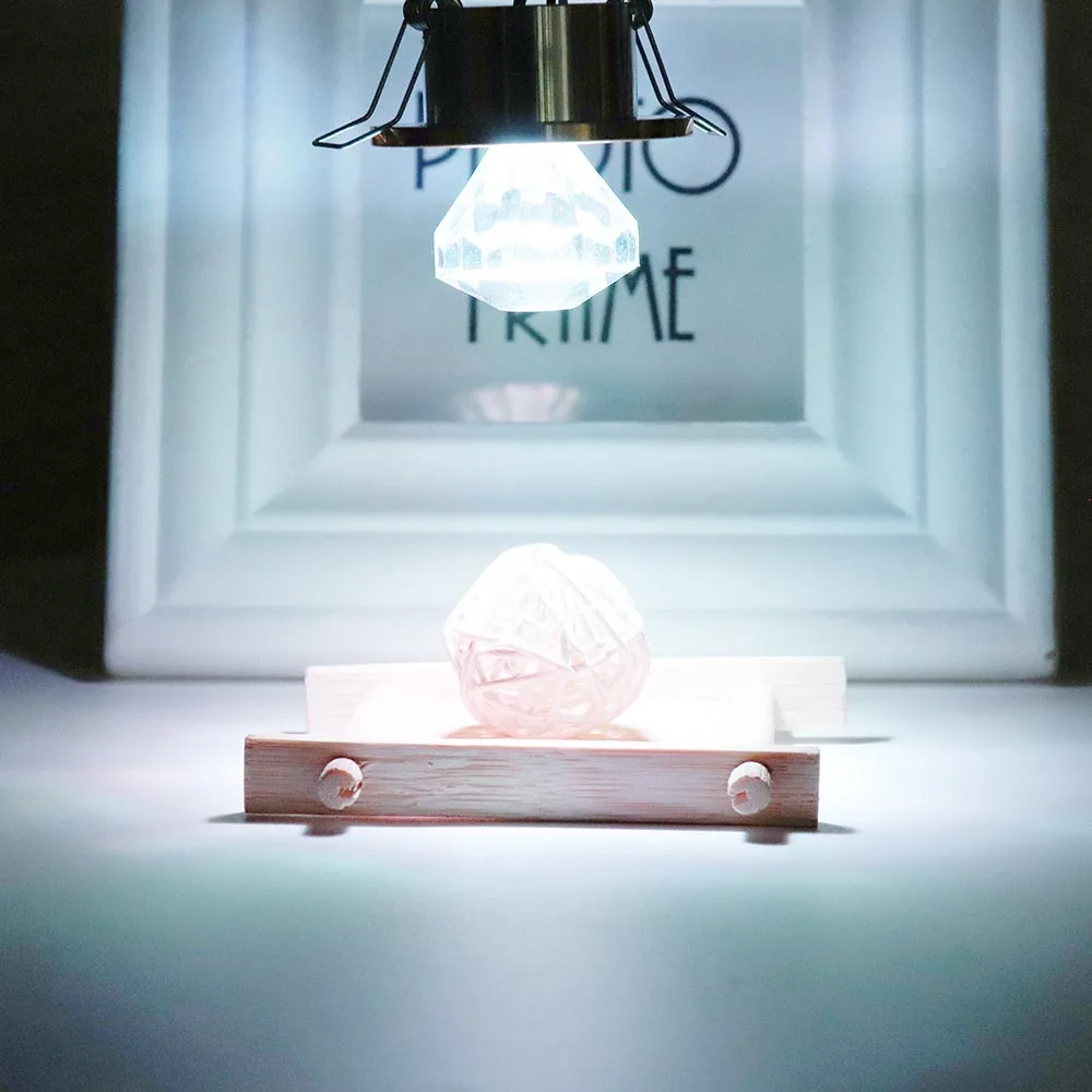 5PCS Luxurious LED Spotlight Mini Led Spot Light Cabinet Lamp Bulb 3W Diamond Ceiling Down Lighting AC85-265V Gold Aluminum JQ