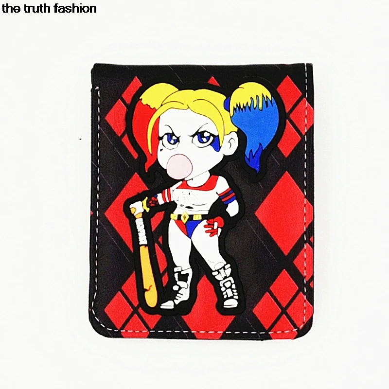 

kawai style marvel comic Harley Quinn wallets joker man woman Silica gel purse the woder woman cion money portfolio