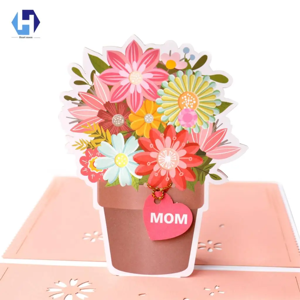 

3D Mothers Day Pop Up Cards Flowers Card Anniversary Birthday Gifts Card Thank you Greeting Card for All Occasions Wife Her Girl