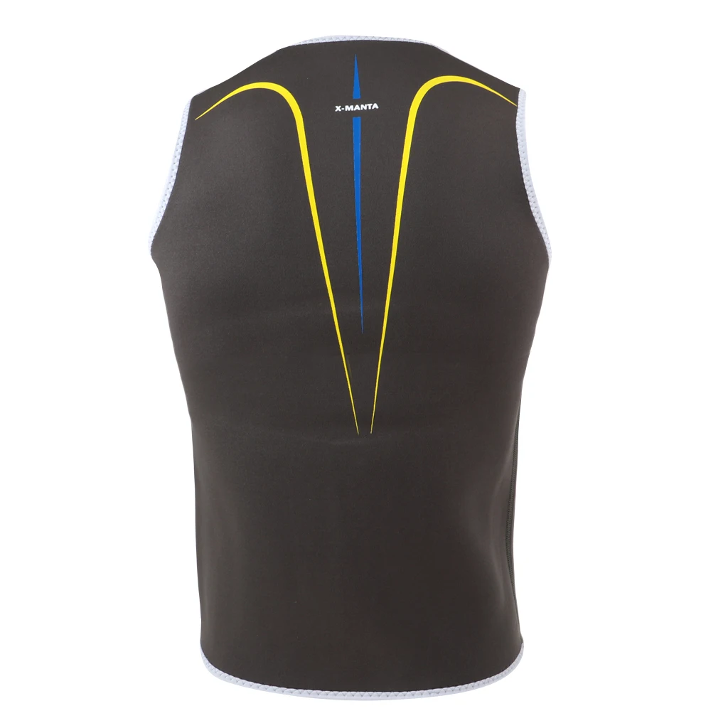 Premium 3mm Men's Wetsuits Neoprene Sleeveless Front Zipper Vest Jacket Top for Scuba Diving Surfing Swimming Snorkeling Suit