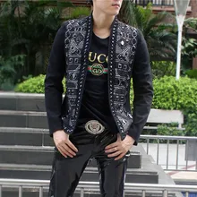 Настоящая роскошная мужская черная прошитая куртка с бисером Клубная/сценическая/студийная/Азиатский размер/это только куртка