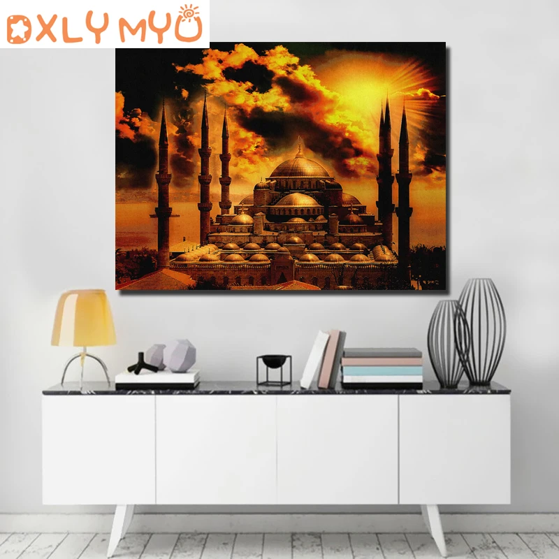 

5D DIY Diamond Painting Full Diamond Embroidery Islam Mosque Landscape Diamond Mosaic Cross Stitch Set Home Decor