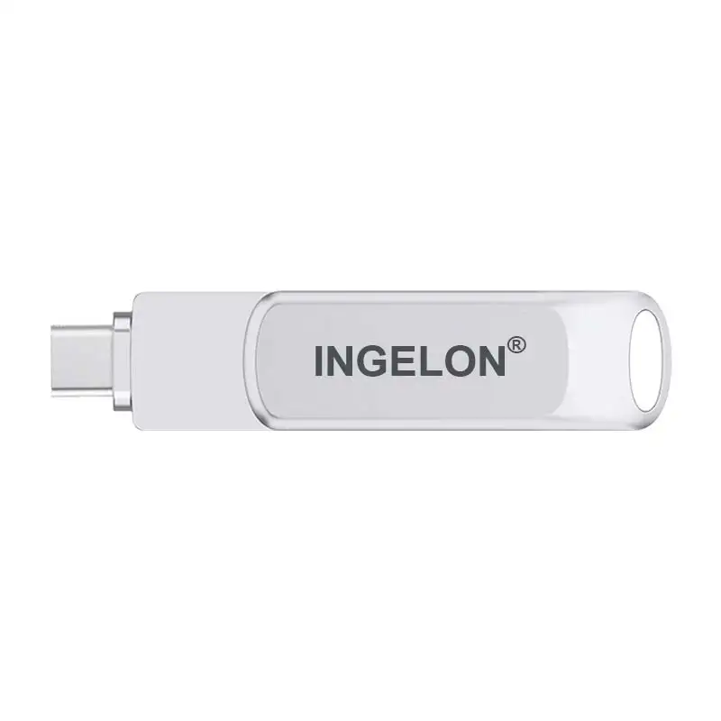 Ingelon USB Flash 3,0 32 Гб 64 Гб 128 ГБ tipo c OTG microUSB cle вращающийся металлический диск на ключ DJ индивидуальный логотип OEM Pendrive - Цвет: U019-Standard