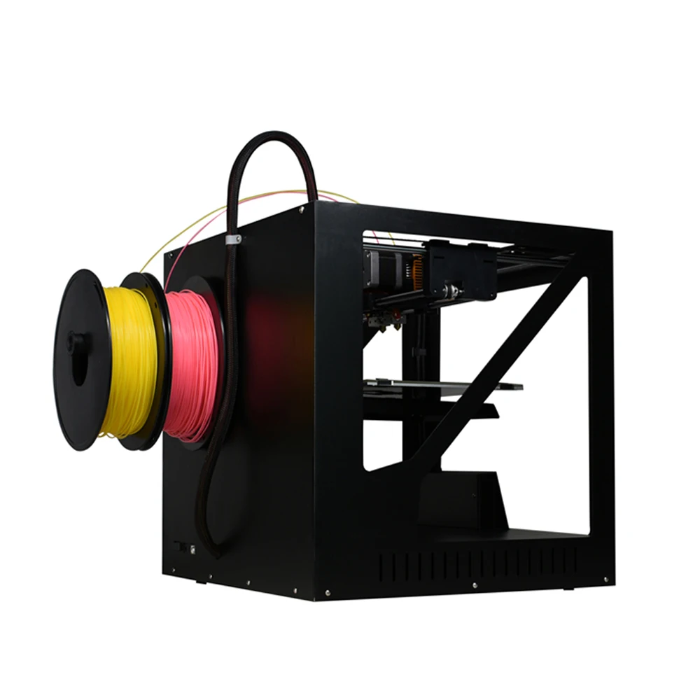 Двойной экструдер 3d технология цветное сопло металлический каркас 3D принтер с