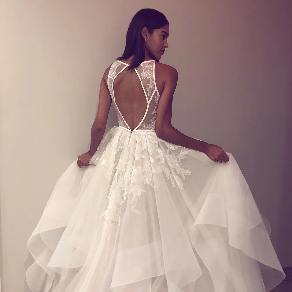 Свадебное платье в стиле бохо DZW524 свадебное трапециевидной формы 2019|Свадебные