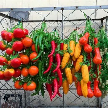 

5pcs Artificial Fruit several Kinds Fruit vegetable string fake apples peaches peppers oranges corns cucumber potato pumpkin