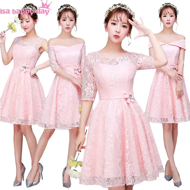 Online Beautiful Robe De Mariee Multi Style Corset Lace Beautiful Robe De Mariee Multi Style Corset Lace Bridesmaid Dress Light Pink Ball Dresses For A Wedding Guest B3879
