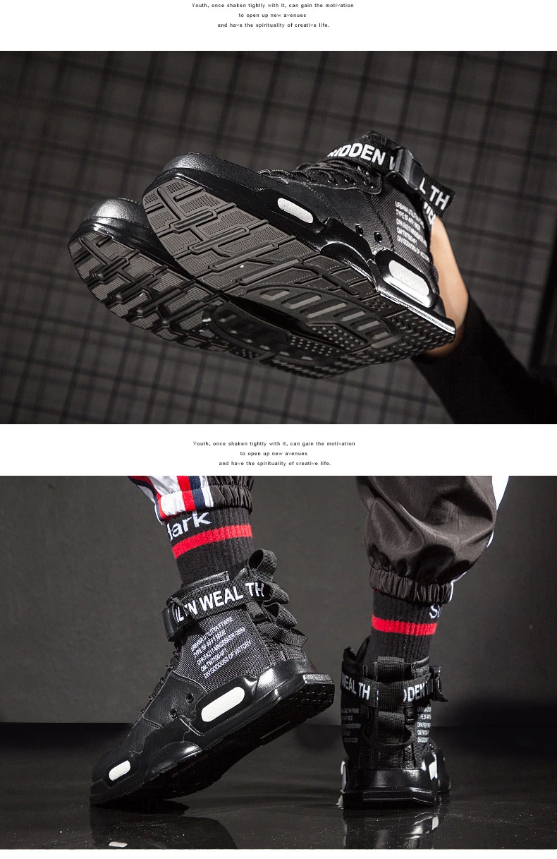 Новые модные мужские кроссовки с высоким берцем, спортивная обувь для мужчин, черная/белая уличная прогулочная спортивная обувь, удобная Size39-45