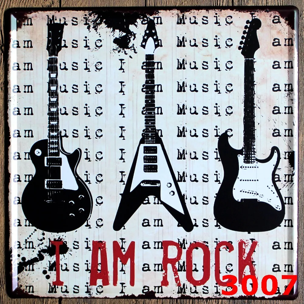 

I AM ROCK New arrival large tin plate signs movie poster Art Cafe Bar Vintage Metal Painting wall stickers home decor 30X30 CM