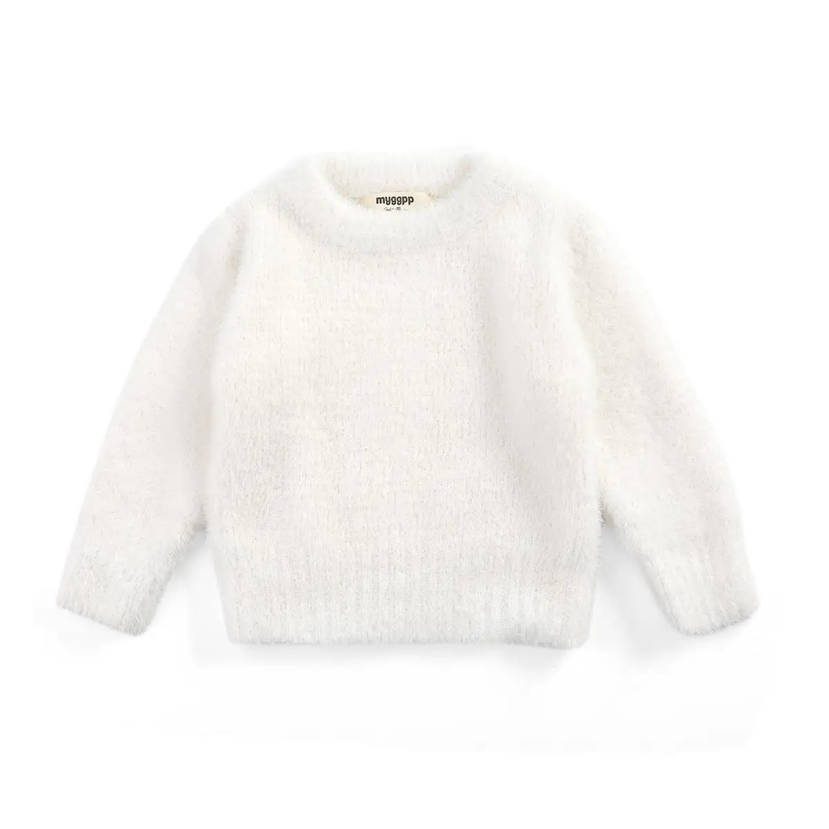 Свитера для девочек зимняя одежда новая стильная куртка-свитер с имитацией норки теплое пальто для малышей от 1 до 3 лет Детские свитера - Цвет: Белый
