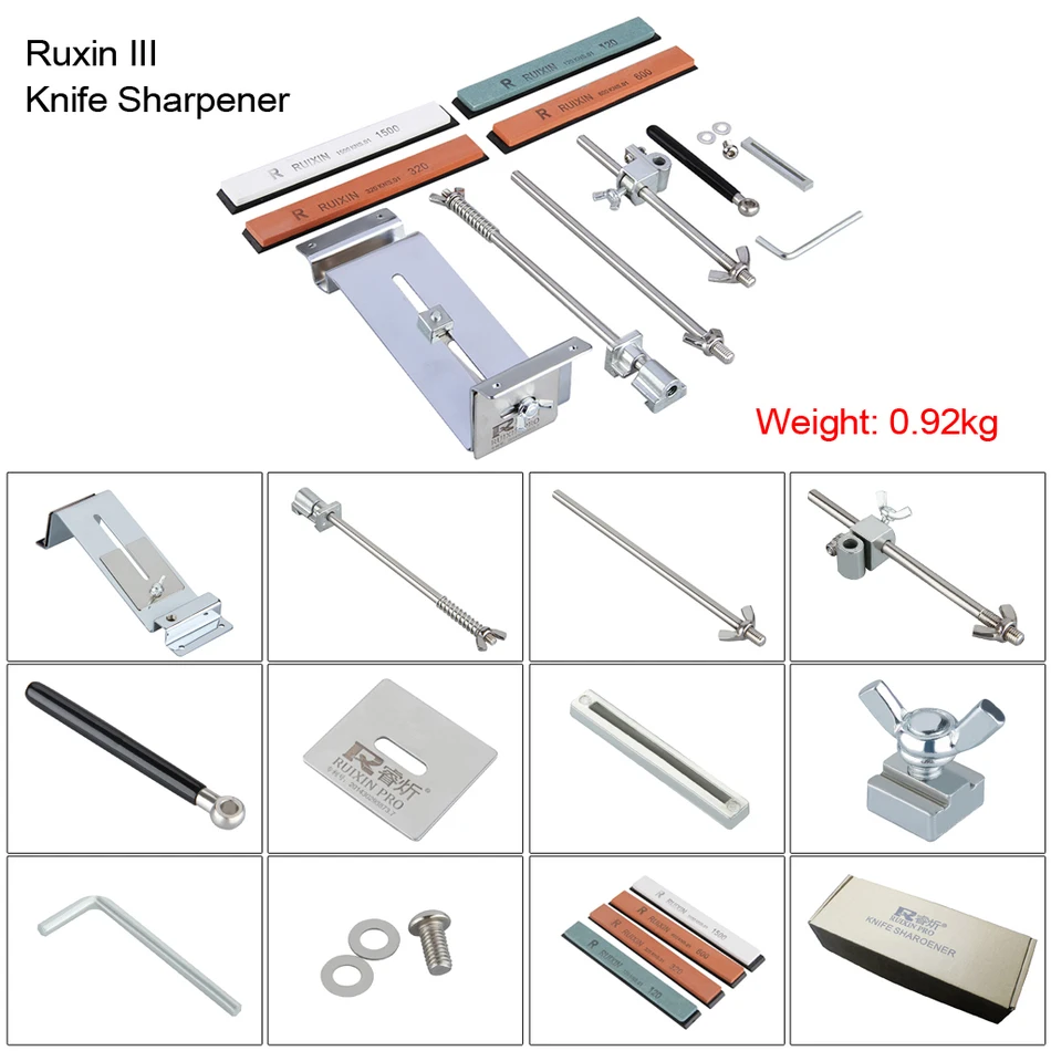 RUIXIN Pro 3 точилка для ножей Professional All Iron steel Кухня Заточка системы инструменты Fix-angle с 4 камнями точильный камень III