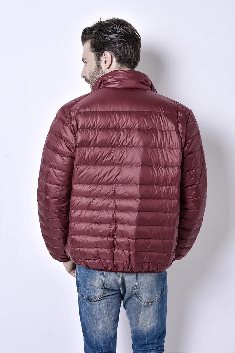 Autumn Ultralight Thin Down Coat Male Goose Feather Large Size Casual Short Jacket Men Standing Collar Down Jacket Wholesale