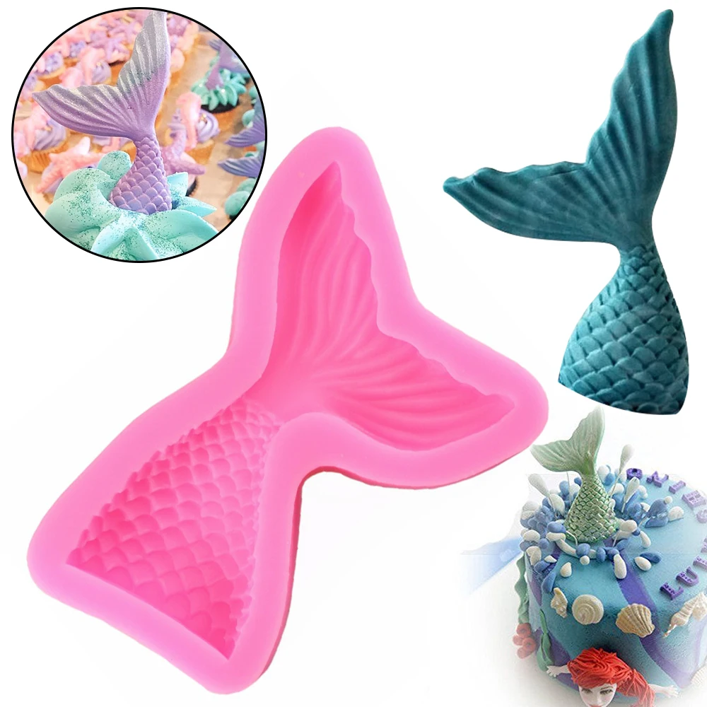 

1Pc Mermaid Tail Silicone Mold Cookie Fondant Mold Candy Chocolate Mould Cake Decoration Bakery Tool Kitchen Gadget