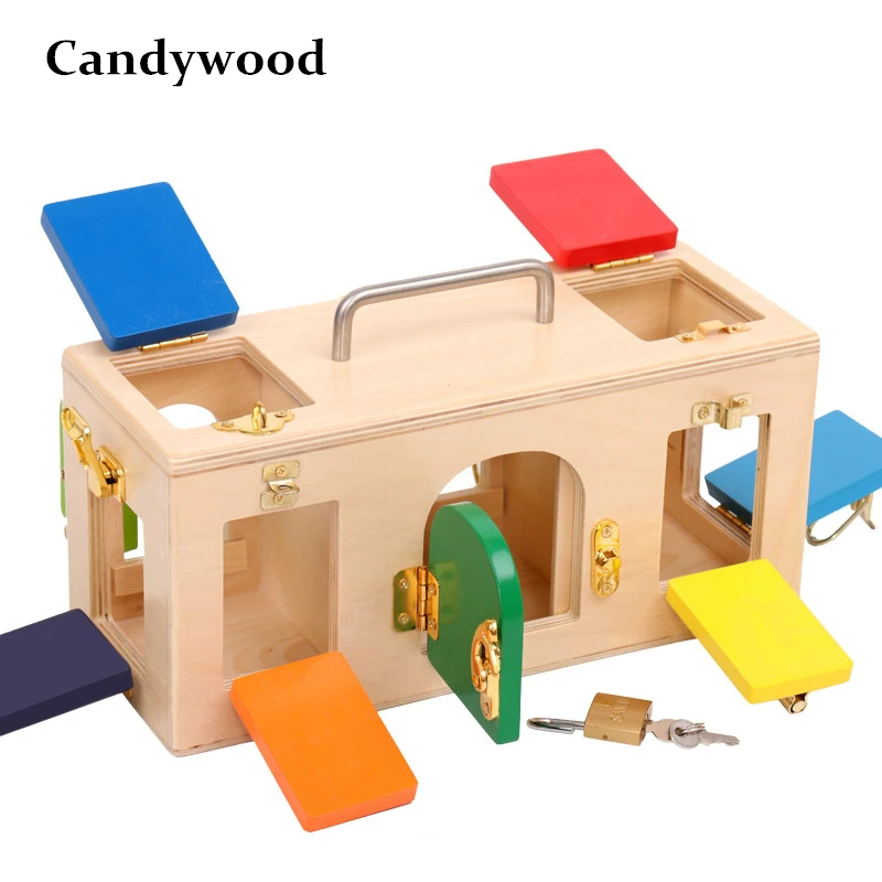 

Kids Toy Montessori Colorful Lock Box Early Learning Childhood Kindergarten Montessori Education Preschool Training Kid Juguetes