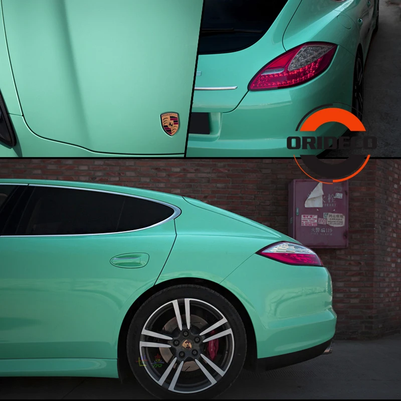 lake blue highly glossy vinyl car wrapping 2