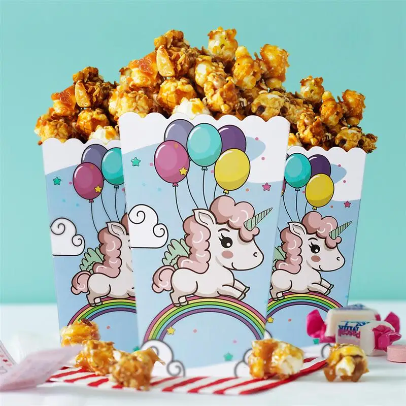 Us 6 43 45 Off 16pcs Popcorn Boxes Wrapper Bags Decorative Dinnerware For Birthday Party Baby Shower Graduations Disposable Food Containers In