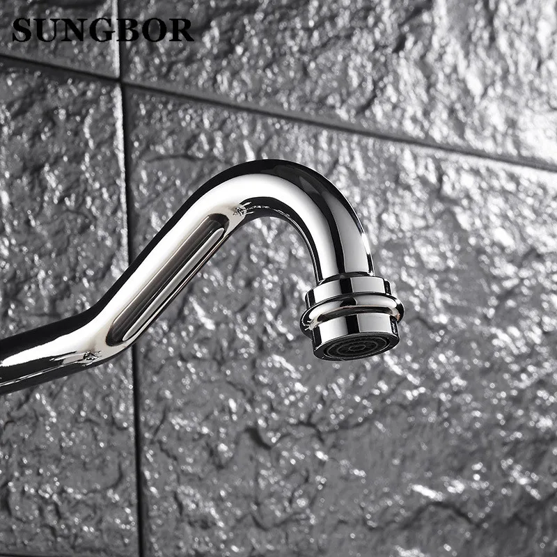 Chromed Polished Kitchen Faucets 360 Swivel Brass Kitchen Sink Basin Swivel Mixer Tap Faucet CF-9088L