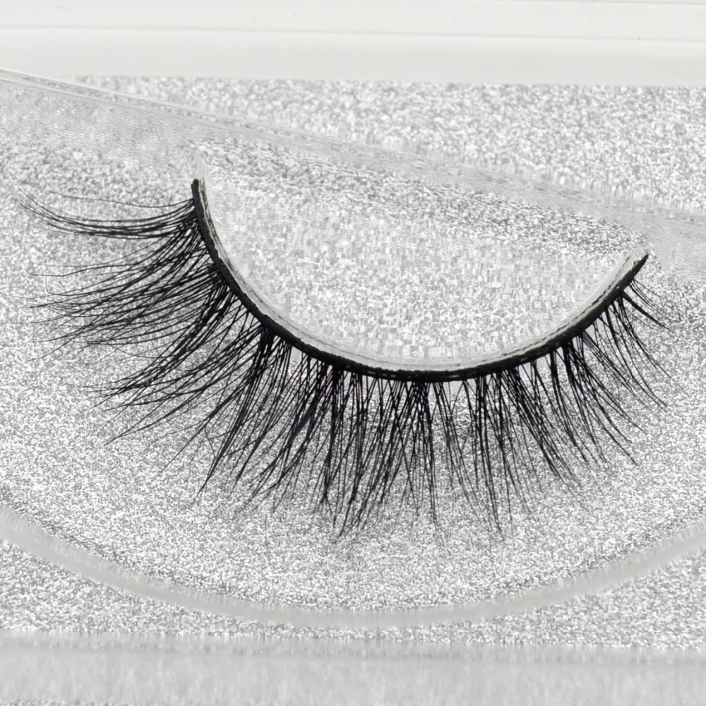 

visofree Natural Soft 3D Mink Lashes False Eyelashes Handmade Fake Eye Lash Glitter Packing 1 Pair A04