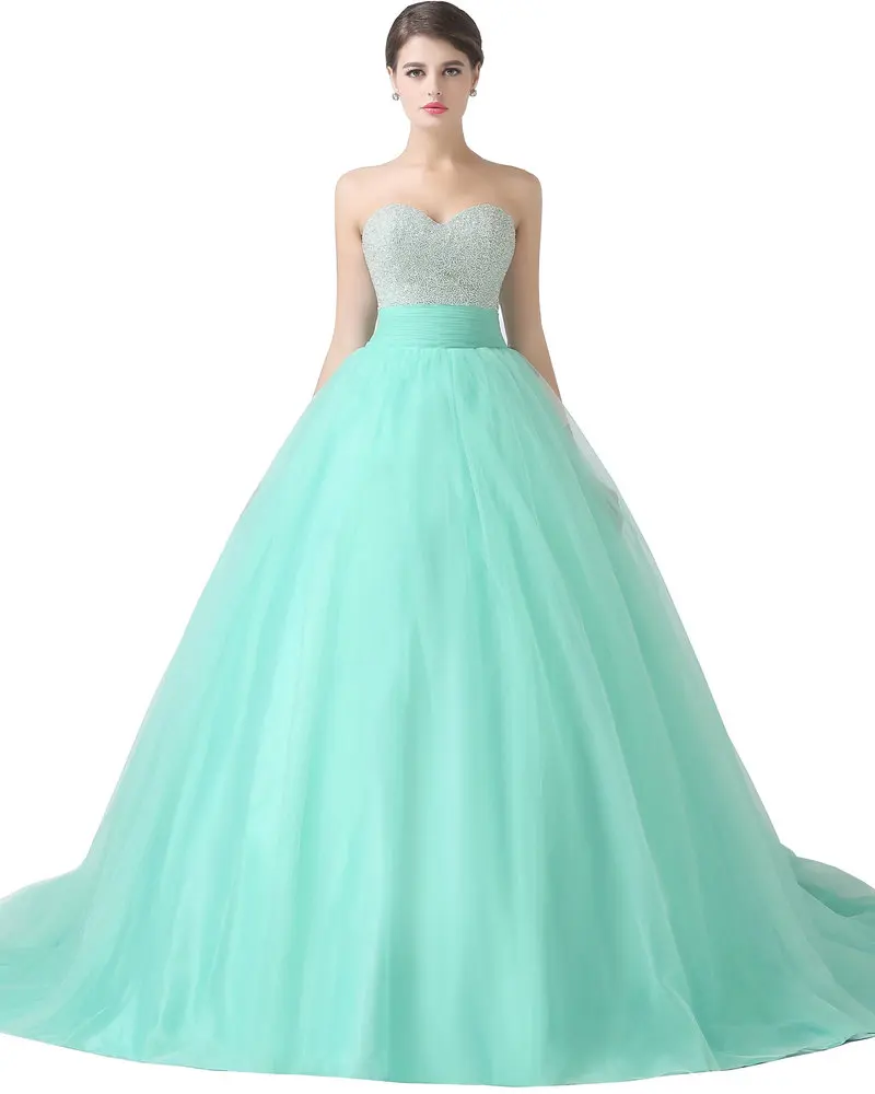REAL MODEL Mint Green Quinceanera Dresses Ball Gown 2017 Tulle