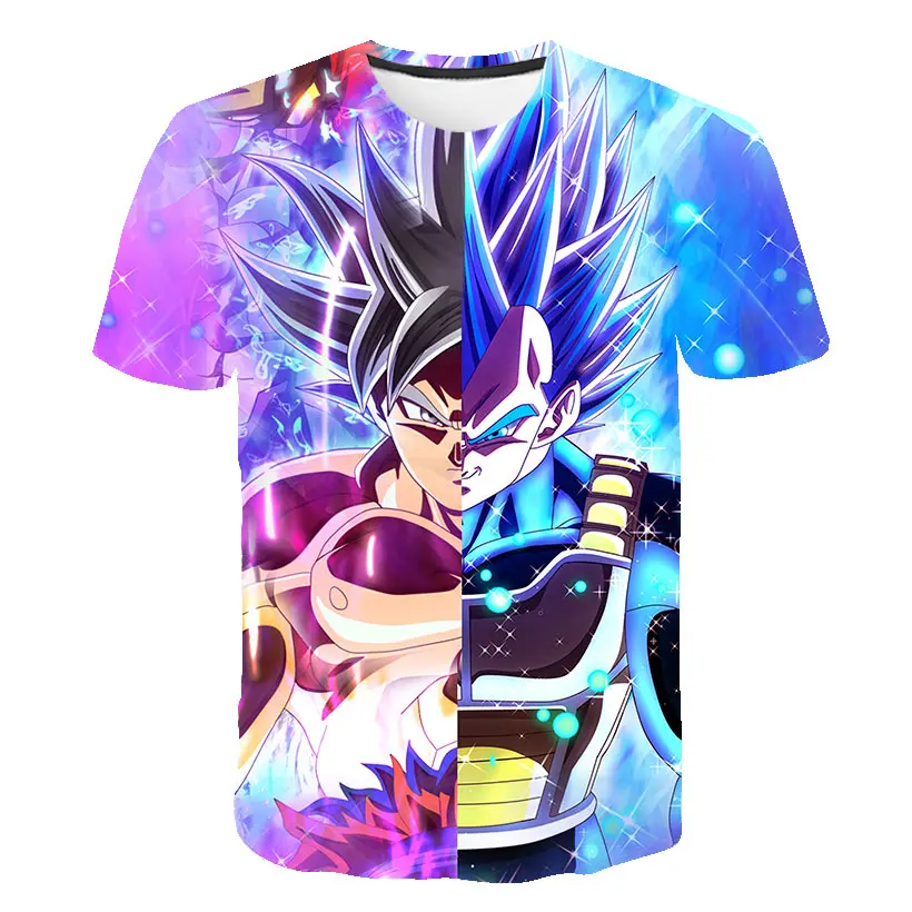 Мужская Летняя Повседневная футболка с драконом и шариком Z футболки с 3D принтом Super Saiyan Kid Son Goku Black Zamasu Vegeta Jiren Dragon Ball