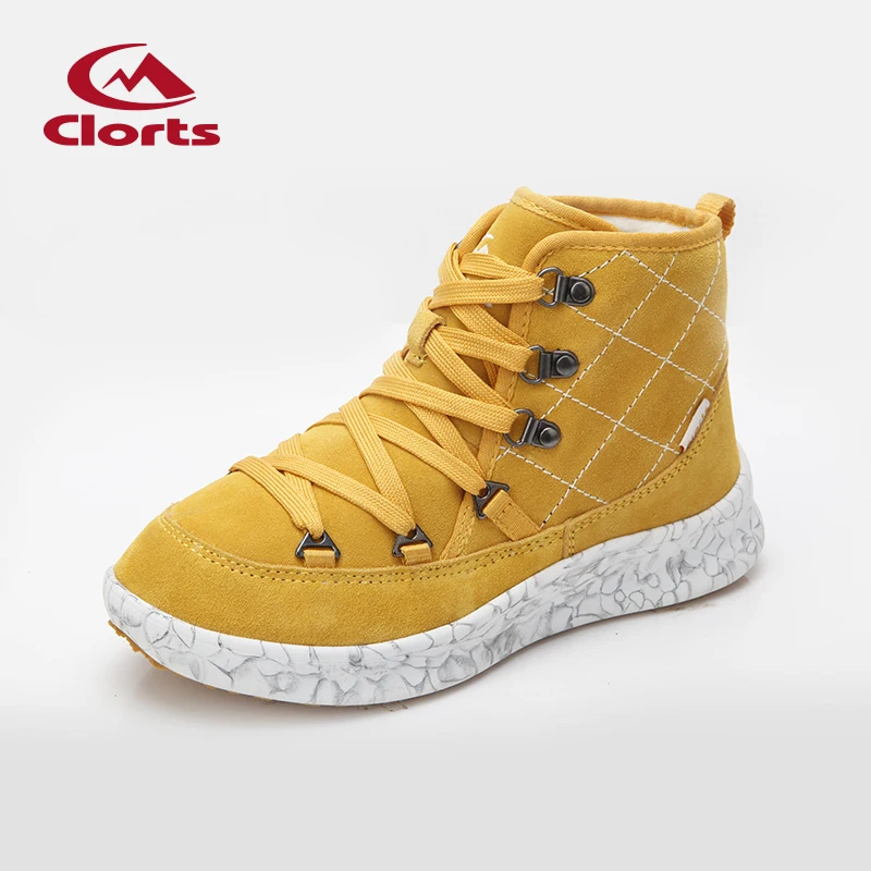 

Clorts New Women Hiking Boots Waterproof Cow Suede Winter Boot for Women Wool Warm High-cut Outdoor Boots 3C011