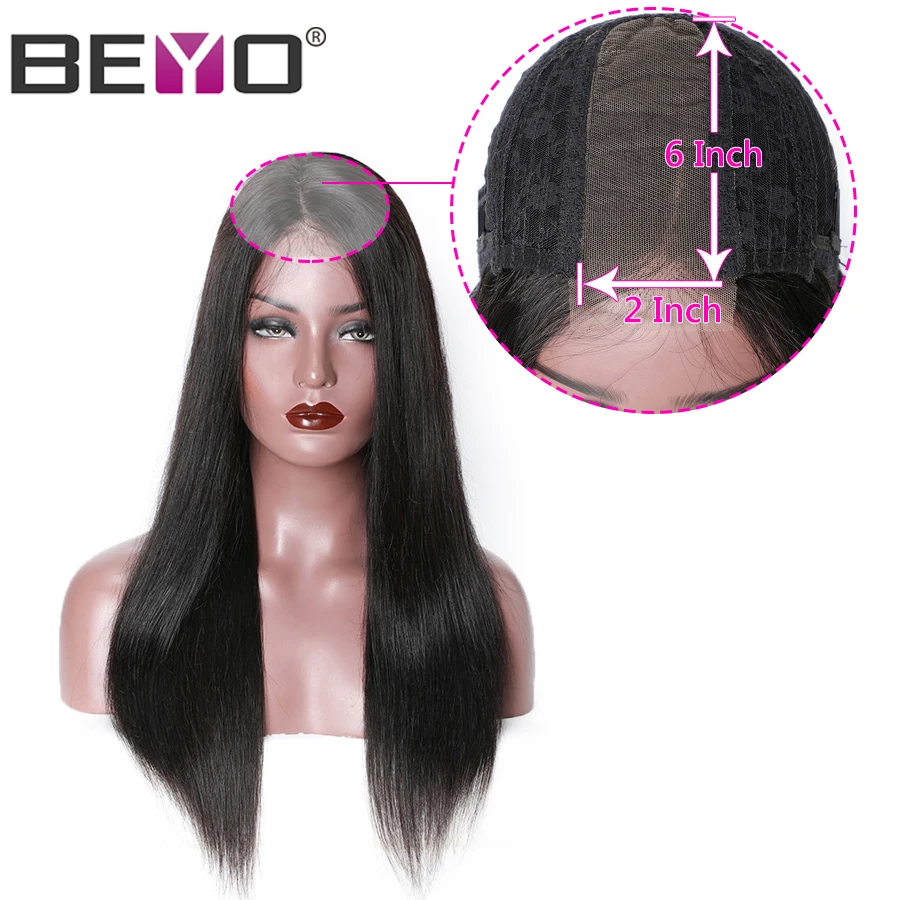 

Lace Front Human Hair Wigs 2x6 Lace Closure Wig Pre Plucked Straight Lace Front Wig With Baby Hair Peruvian Wig Remy Beyo Hair