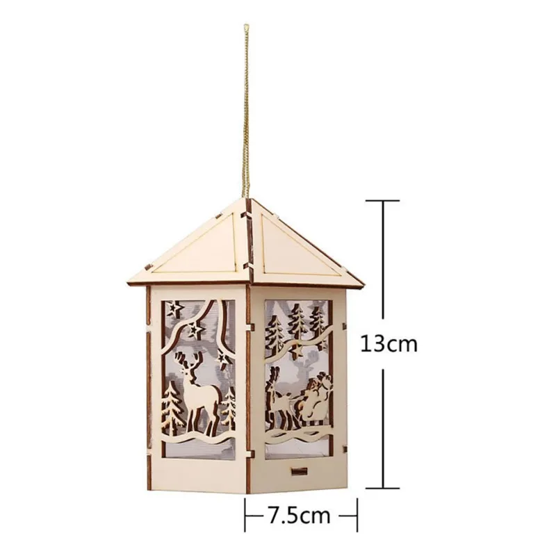 Рождественский светодиодный светильник, светящийся деревянный дом, домашний рабочий стол, Вечерние Декорации, Праздничные рождественские украшения, статуэтка, украшение детской комнаты