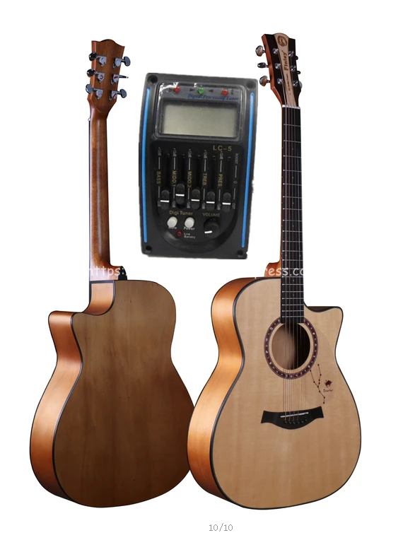 40" Cutaway Electric Acoustic Guitar,Spruce Top/ Akathis wood Body